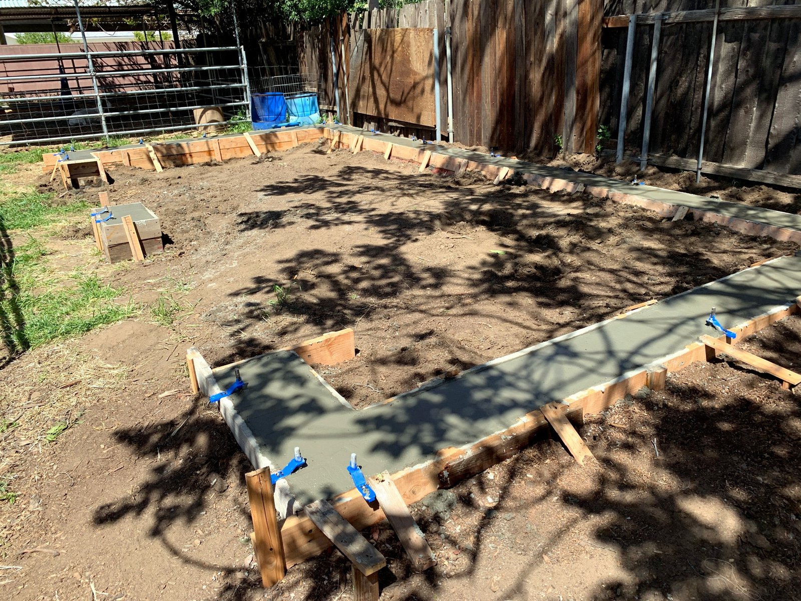 Concrete foundation layout for the custom donkey barn