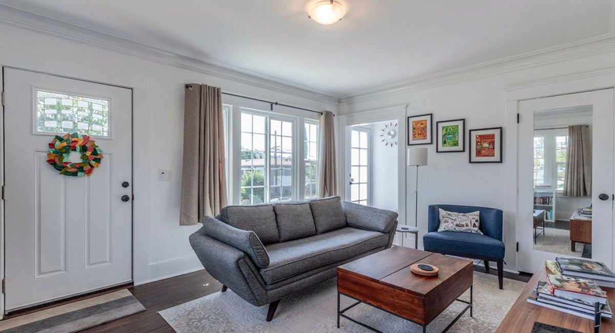 Finished duplex living room
