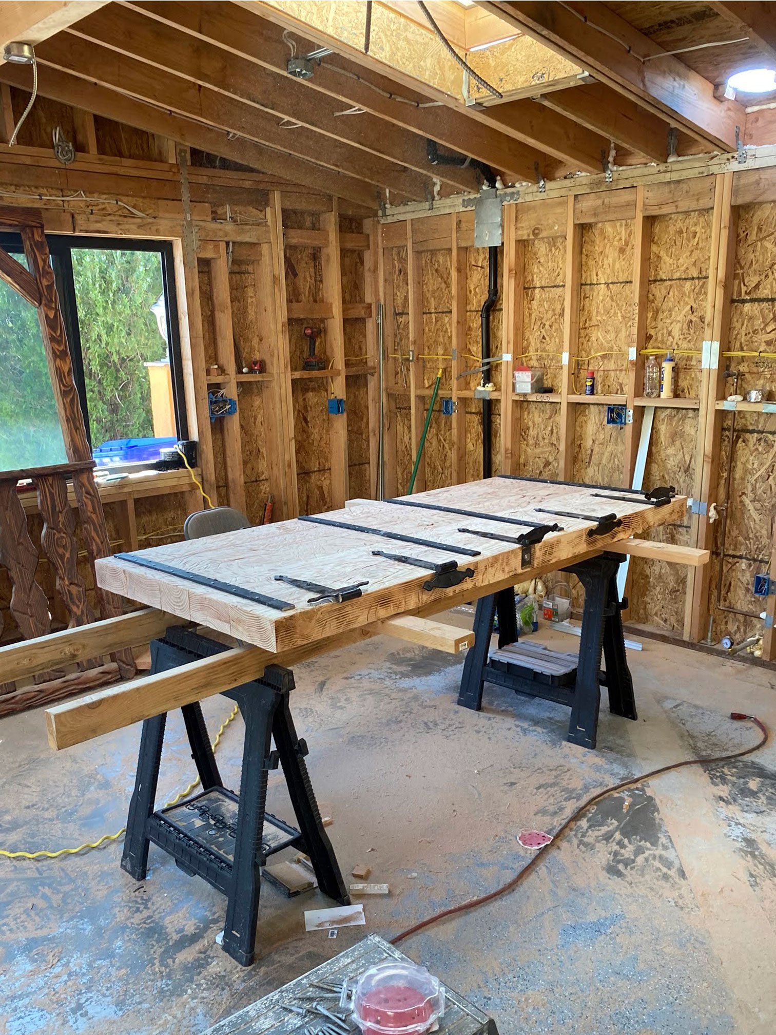 Rustic brick, ceiling beams and early custom finish work